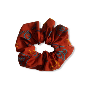 Red Tamil Font Scrunchie