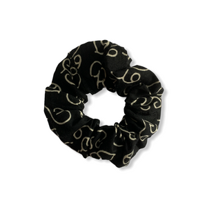Black Tamil Font Scrunchie