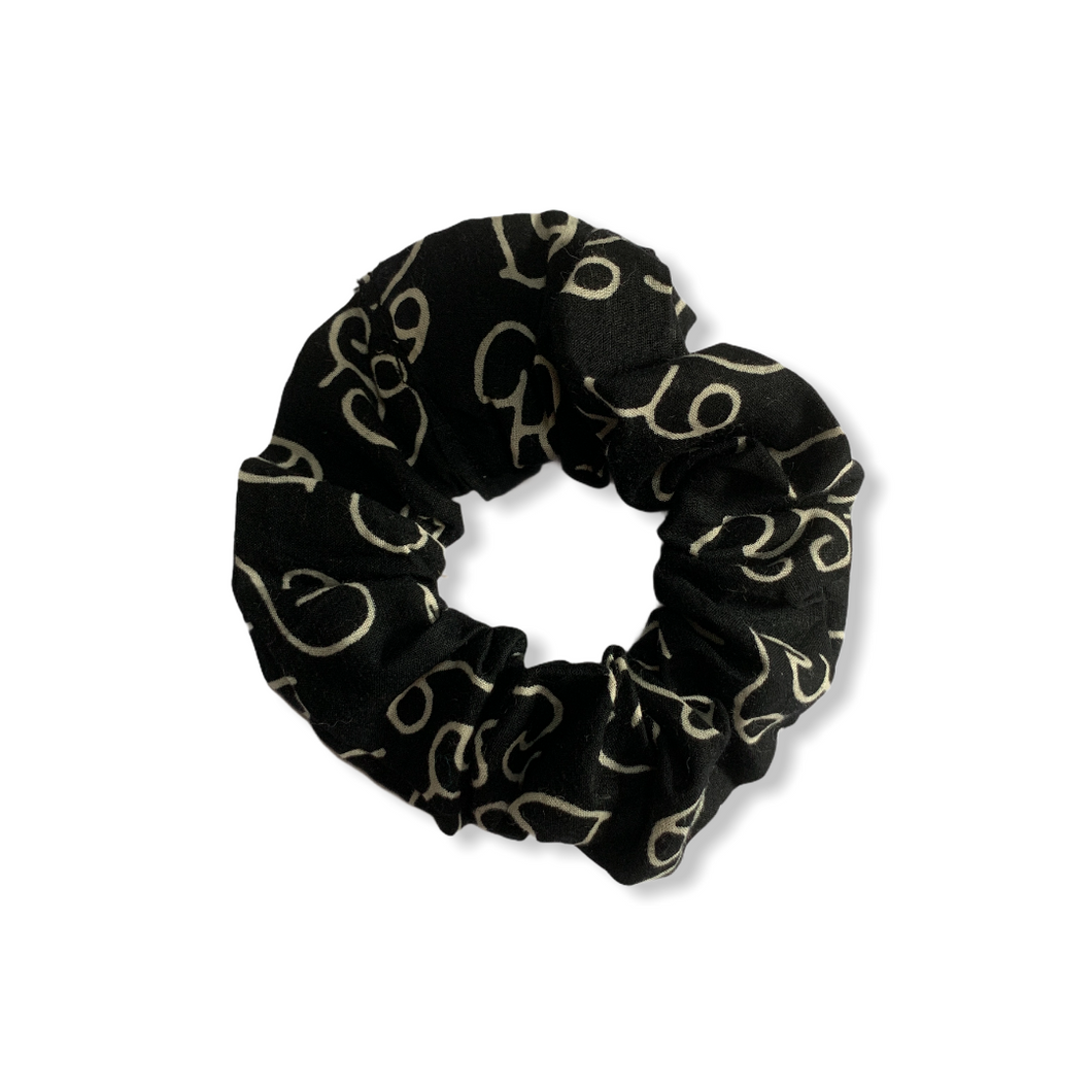 Black Tamil Font Scrunchie