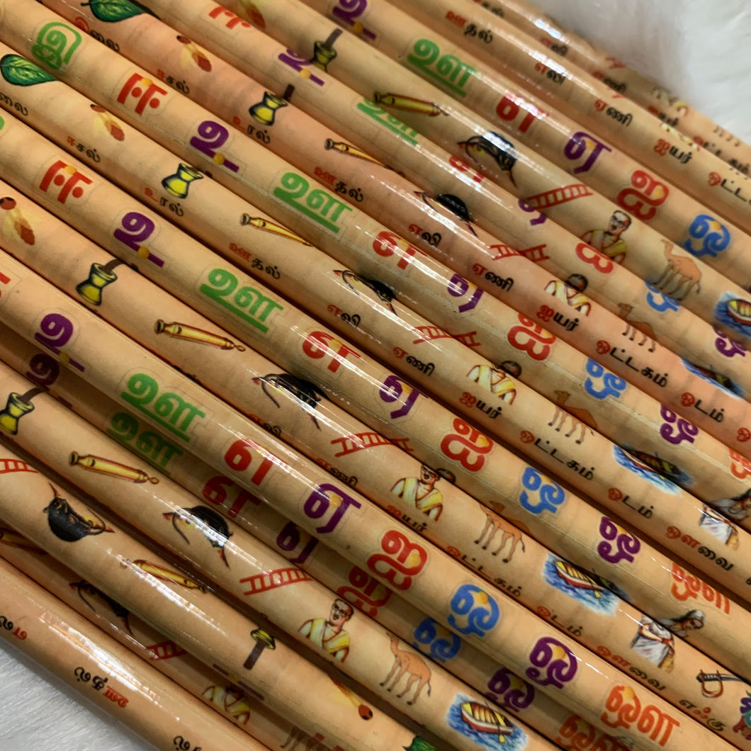 Recycled Tamil Alphabet Pencil